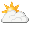 Partly cloudy, Near gale, West-southwest